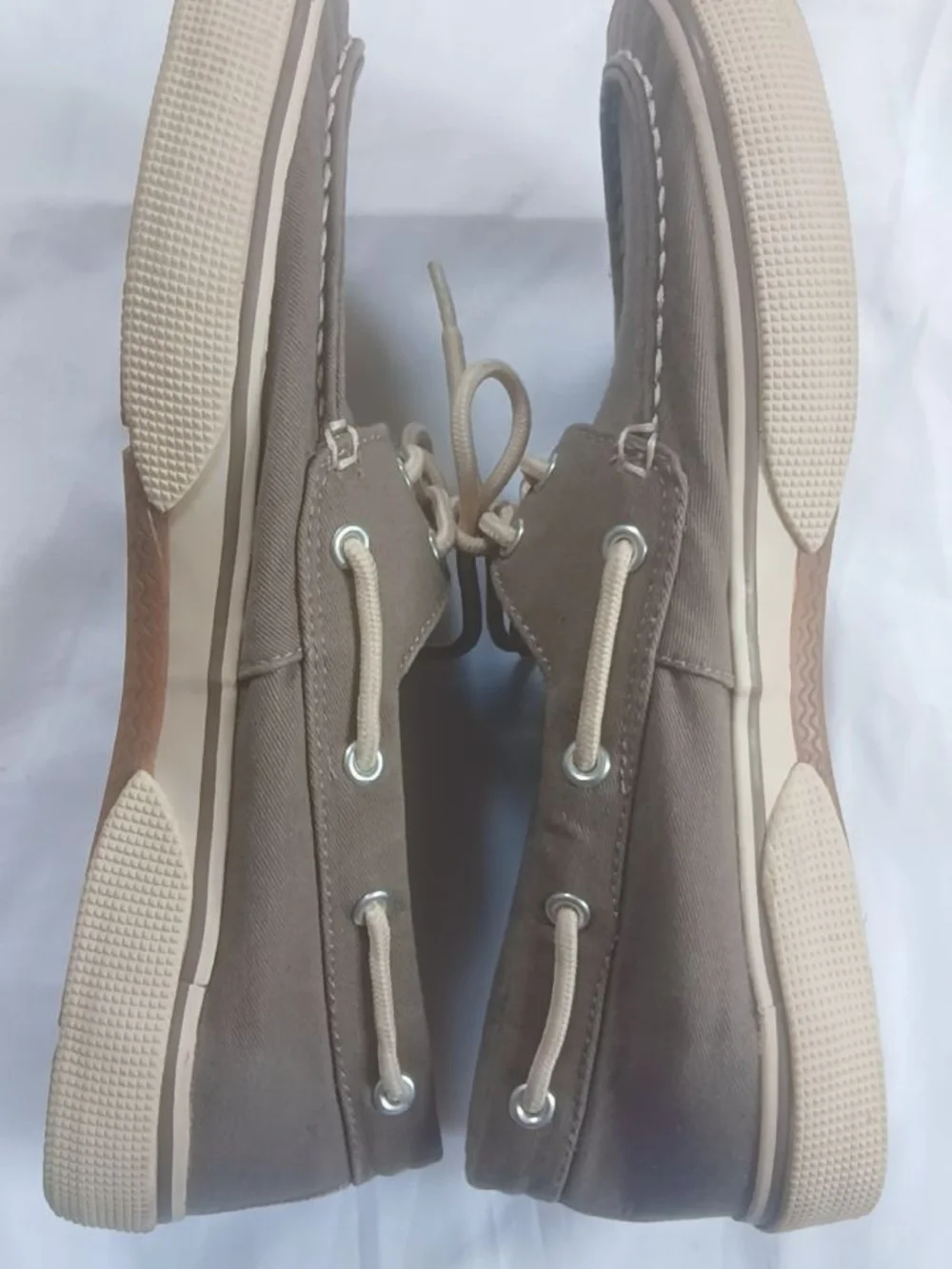 Men's Casual Canvas Boat Shoes in Taupe